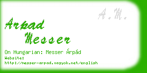 arpad messer business card
